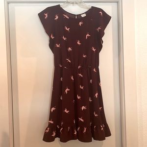 A New Day cranberry dress with cranes